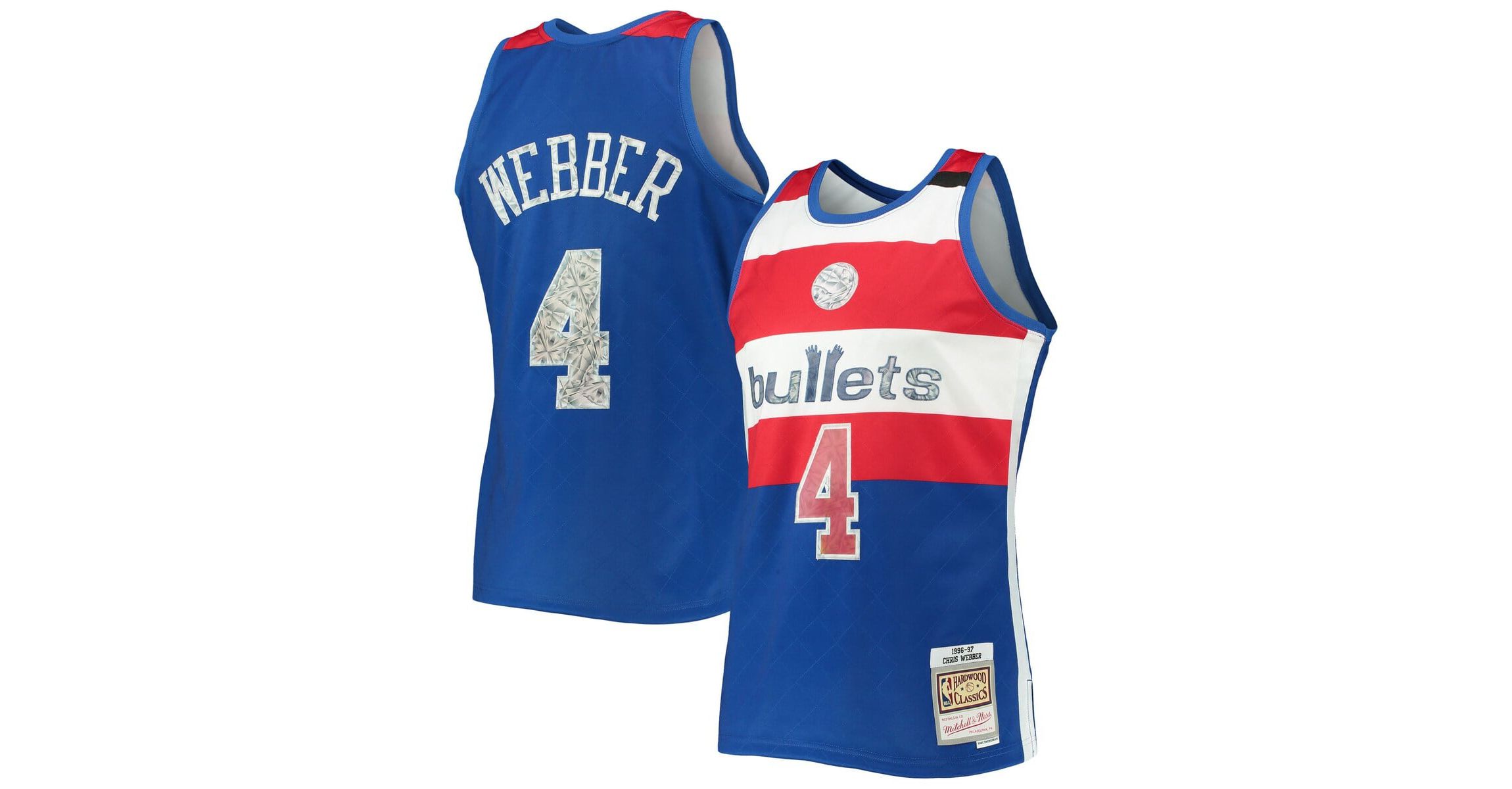 Hardwood Classic Teams Chris Webber Washington Bullets 1996/97 Hardwood Classics NBA 75th Anniversary Diamond Swingman Jersey