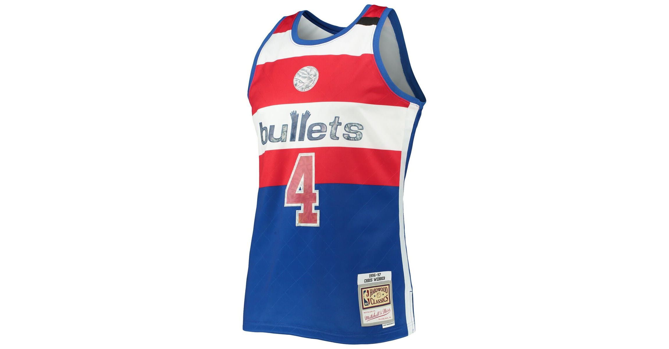 Hardwood Classic Teams Chris Webber Washington Bullets 1996/97 Hardwood Classics NBA 75th Anniversary Diamond Swingman Jersey