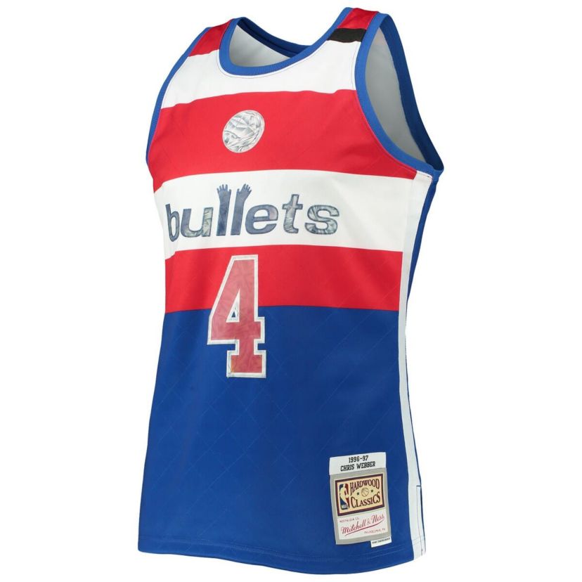 Hardwood Classic Teams Chris Webber Washington Bullets 1996/97 Hardwood Classics NBA 75th Anniversary Diamond Swingman Jersey