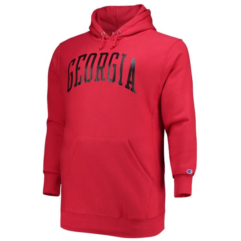 NCAA Georgia Bulldogs Big & Tall Reverse Weave Fleece Pullover Hoodie Sweatshirt