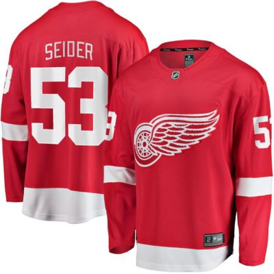 Men's NHL Fanatics Moritz Seider Detroit Wings Home Breakaway Player Jersey, Red, 4XL