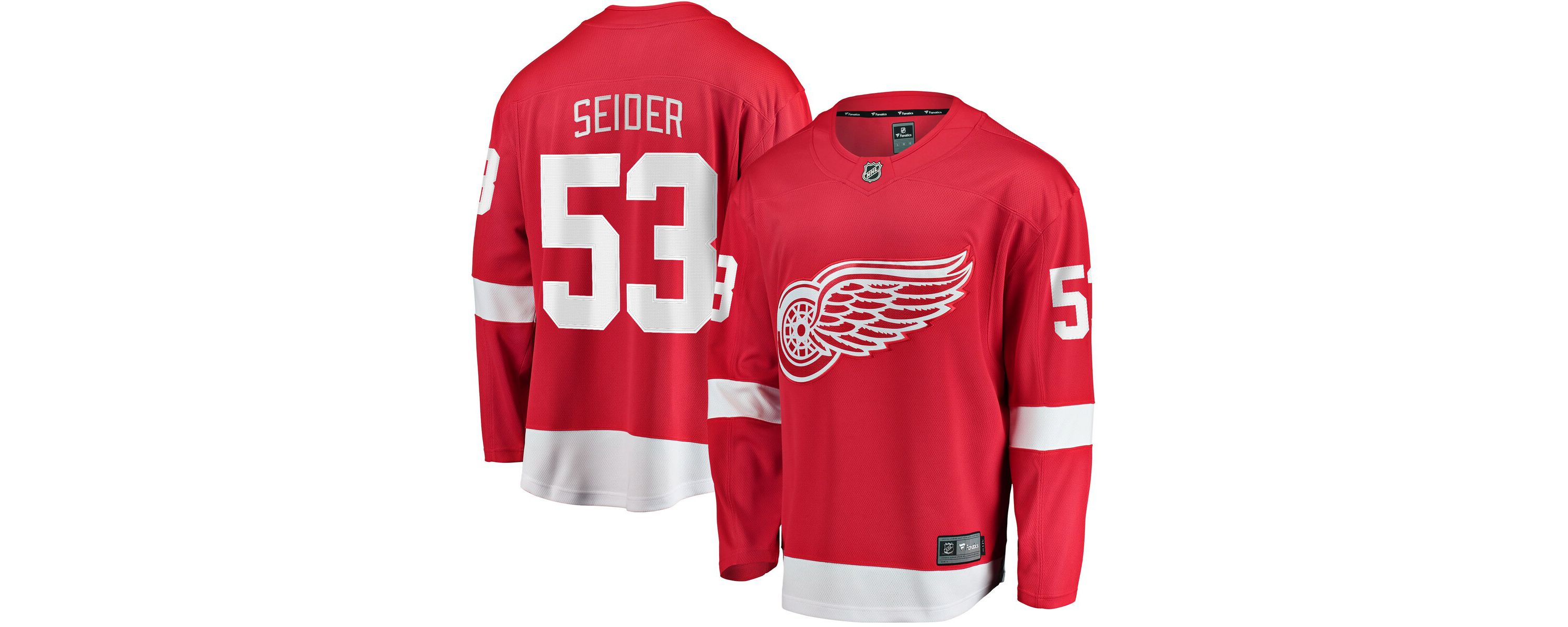 NHL Fanatics Moritz Seider Detroit Wings Home Breakaway Player Jersey