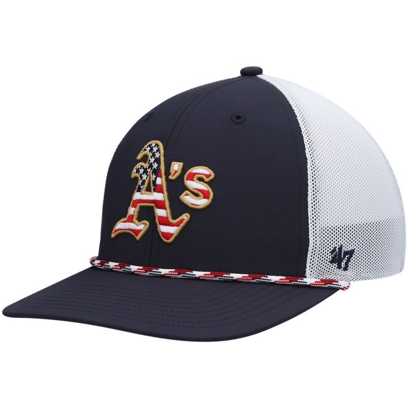 Oakland Athletics MLB Navy/White Athletics Flag Fill Trucker Snapback Hat