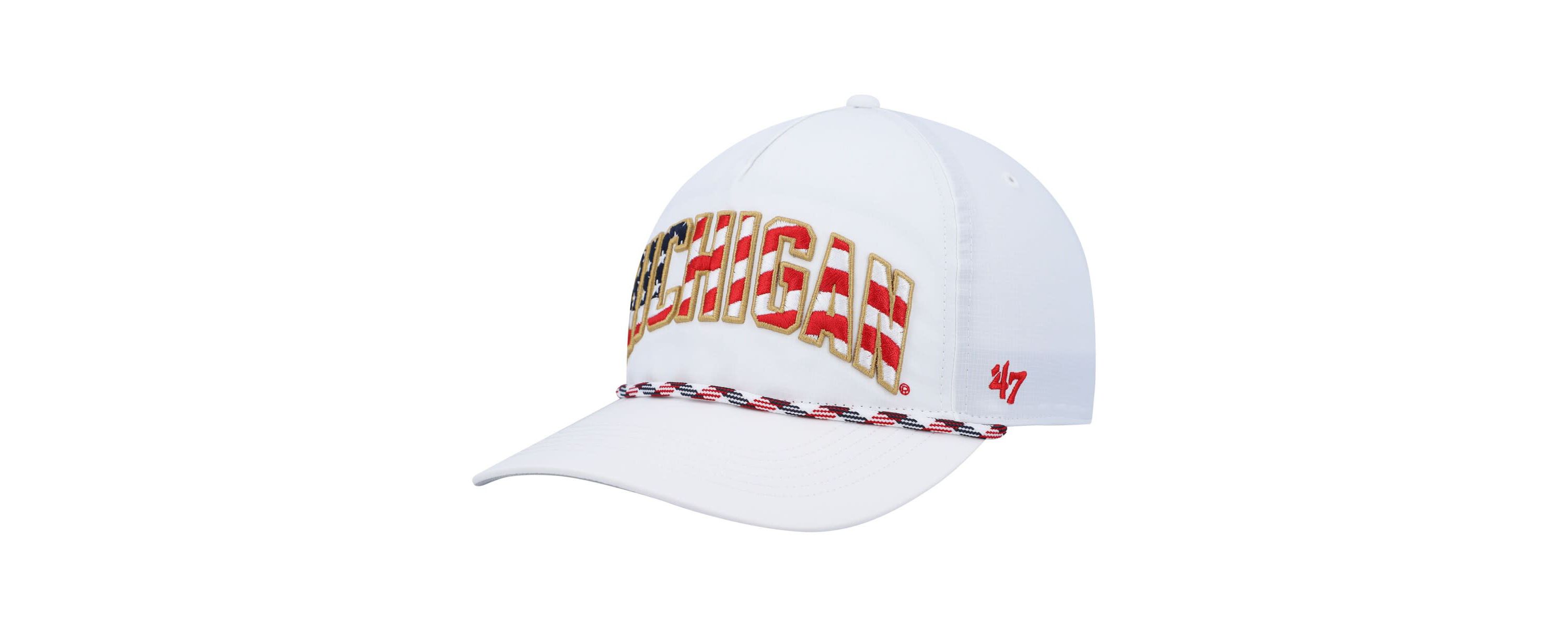 NCAA Michigan Wolverines Stars and Stripes Flag Flutter Hitch Snapback Hat