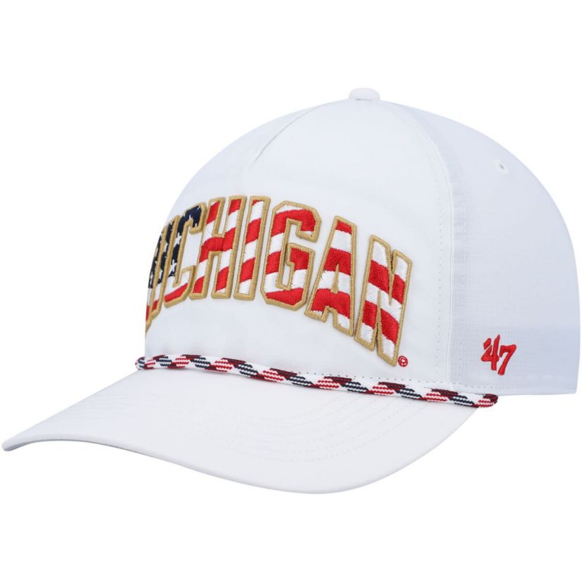 NCAA Michigan Wolverines Stars and Stripes Flag Flutter Hitch Snapback Hat