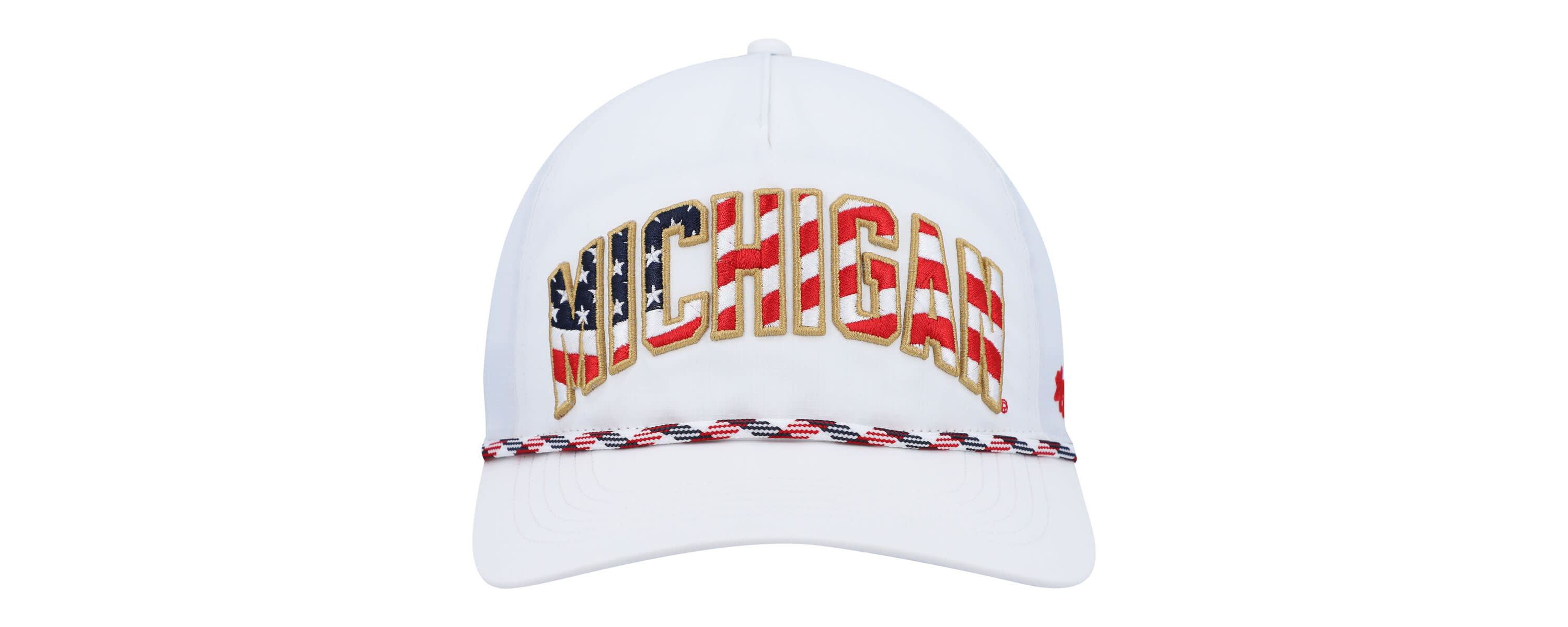 NCAA Michigan Wolverines Stars and Stripes Flag Flutter Hitch Snapback Hat