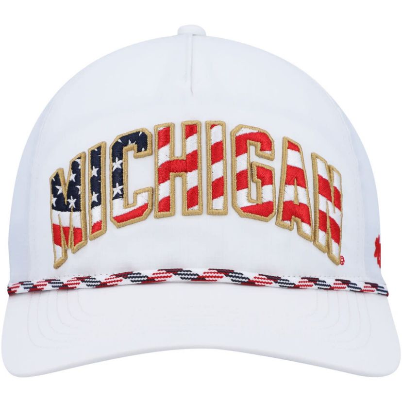 NCAA Michigan Wolverines Stars and Stripes Flag Flutter Hitch Snapback Hat