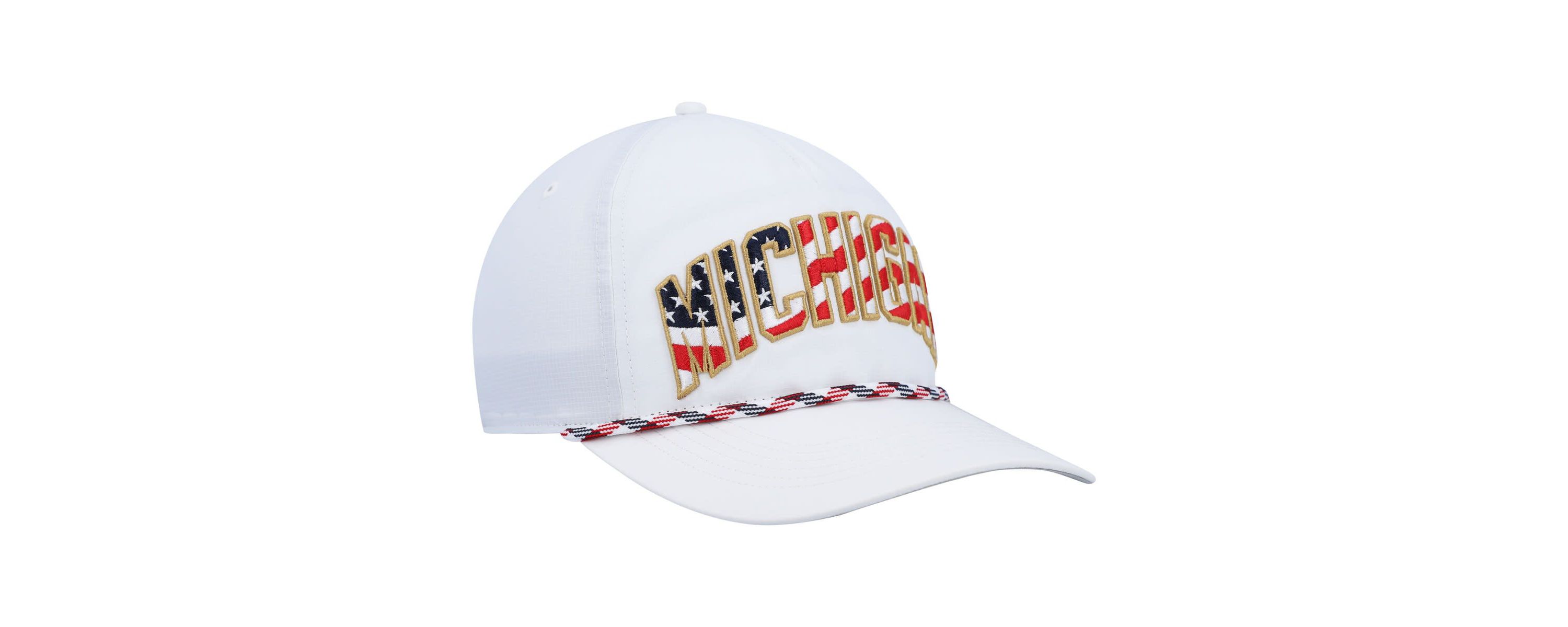 NCAA Michigan Wolverines Stars and Stripes Flag Flutter Hitch Snapback Hat