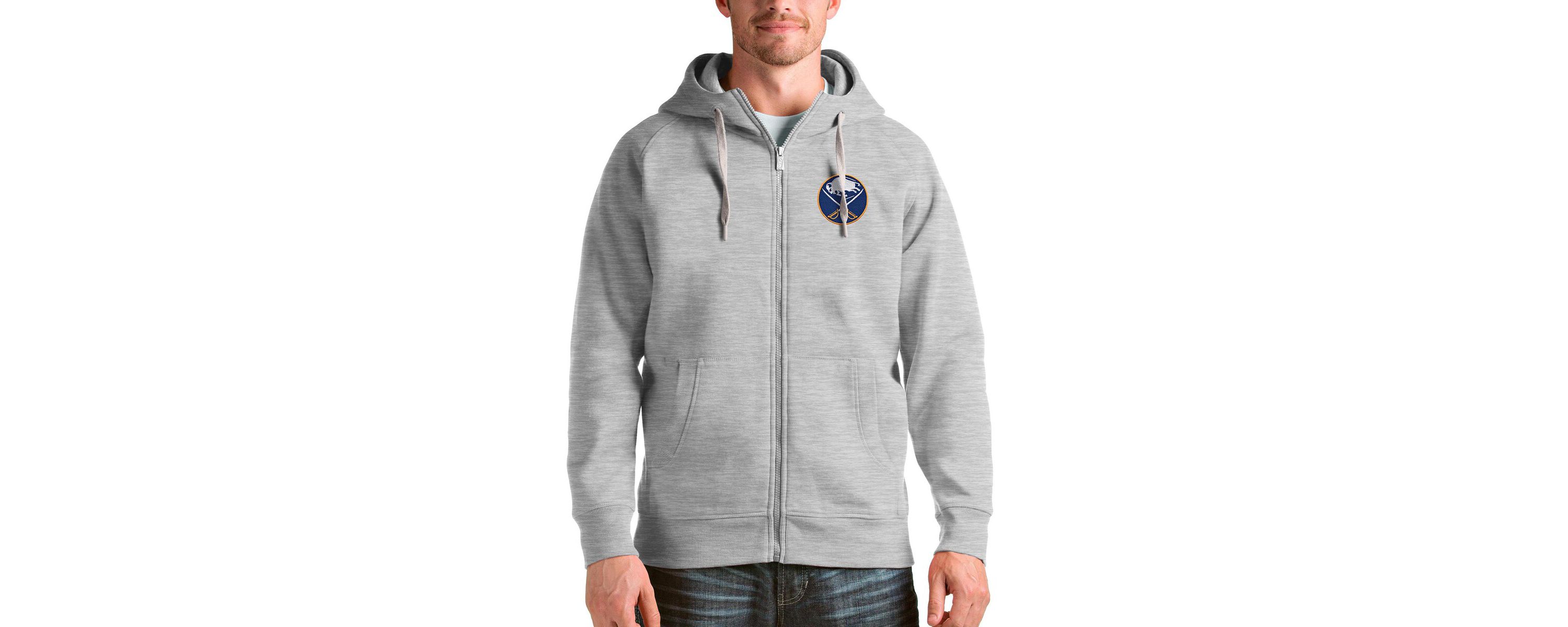 NHL Heathered Buffalo Sabres Logo Victory Full-Zip Hoodie