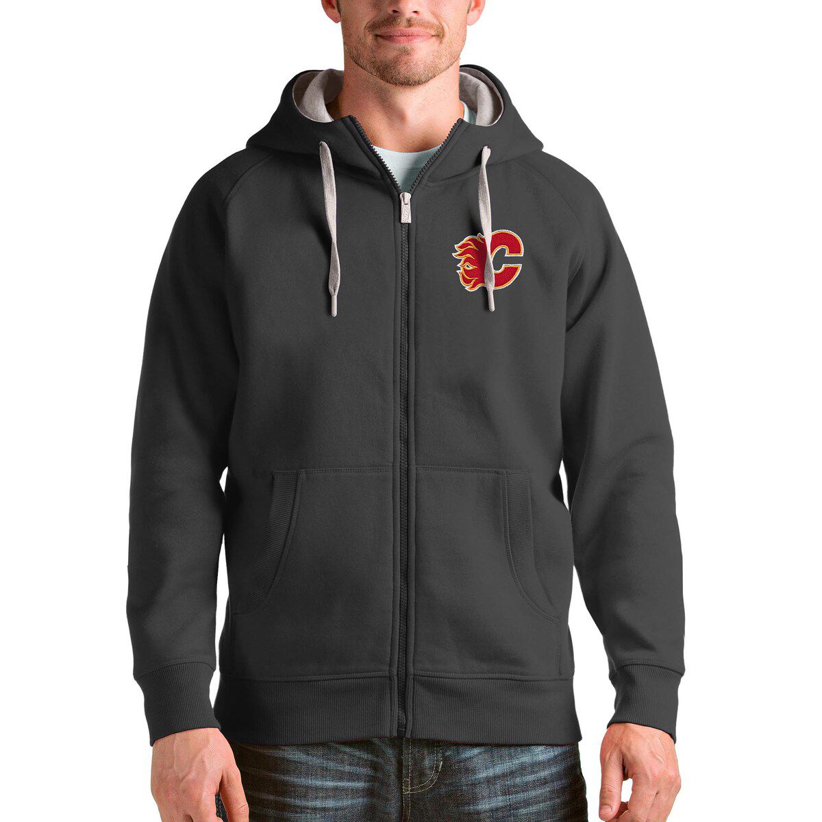 NHL Calgary Flames Logo Victory Full-Zip Hoodie