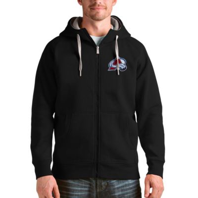 Antigua Men's NHL Colorado Avalanche Logo Victory Full-Zip Hoodie, Black, 3XL