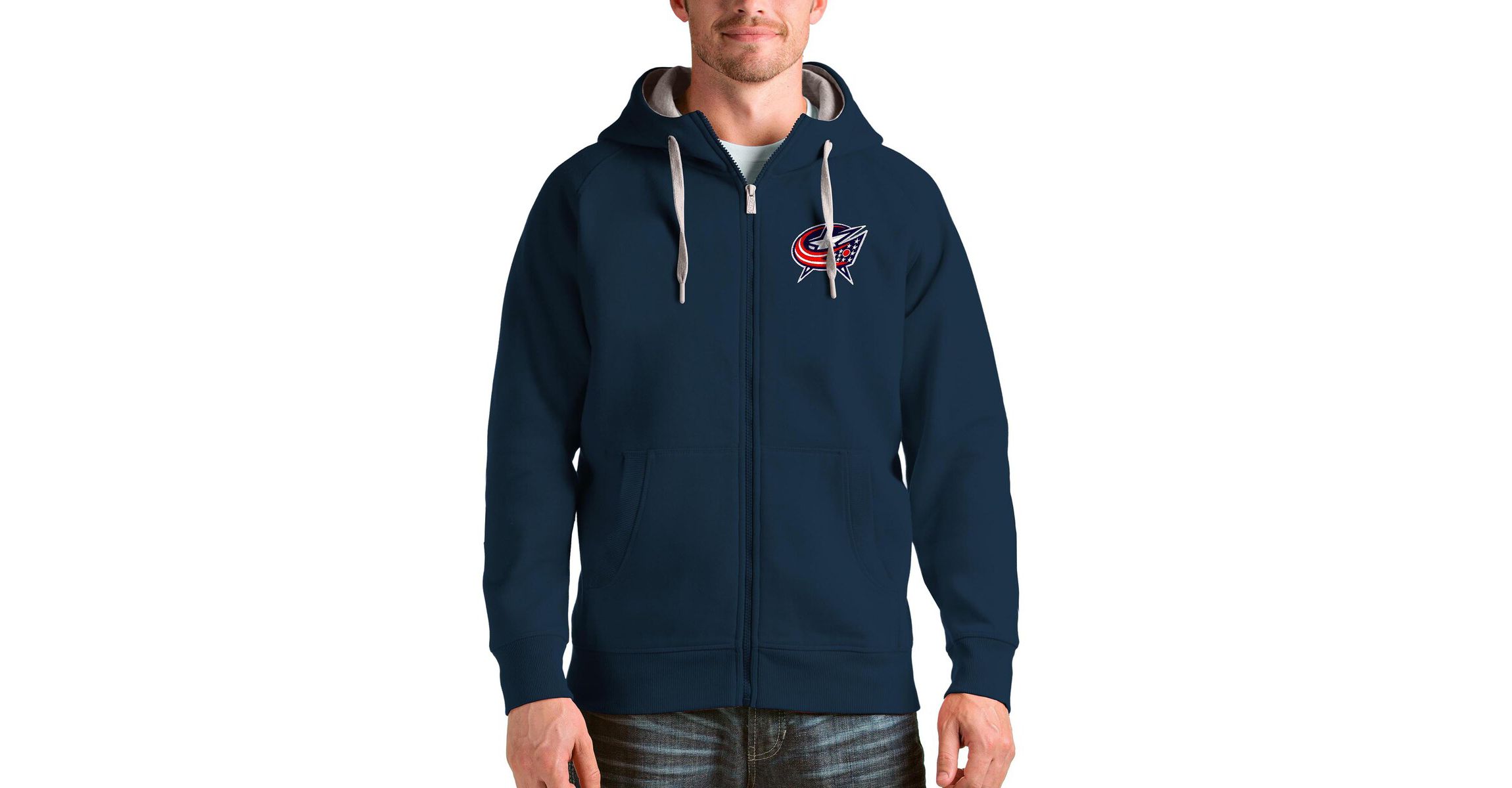 NHL Columbus Jackets Logo Victory Full-Zip Hoodie