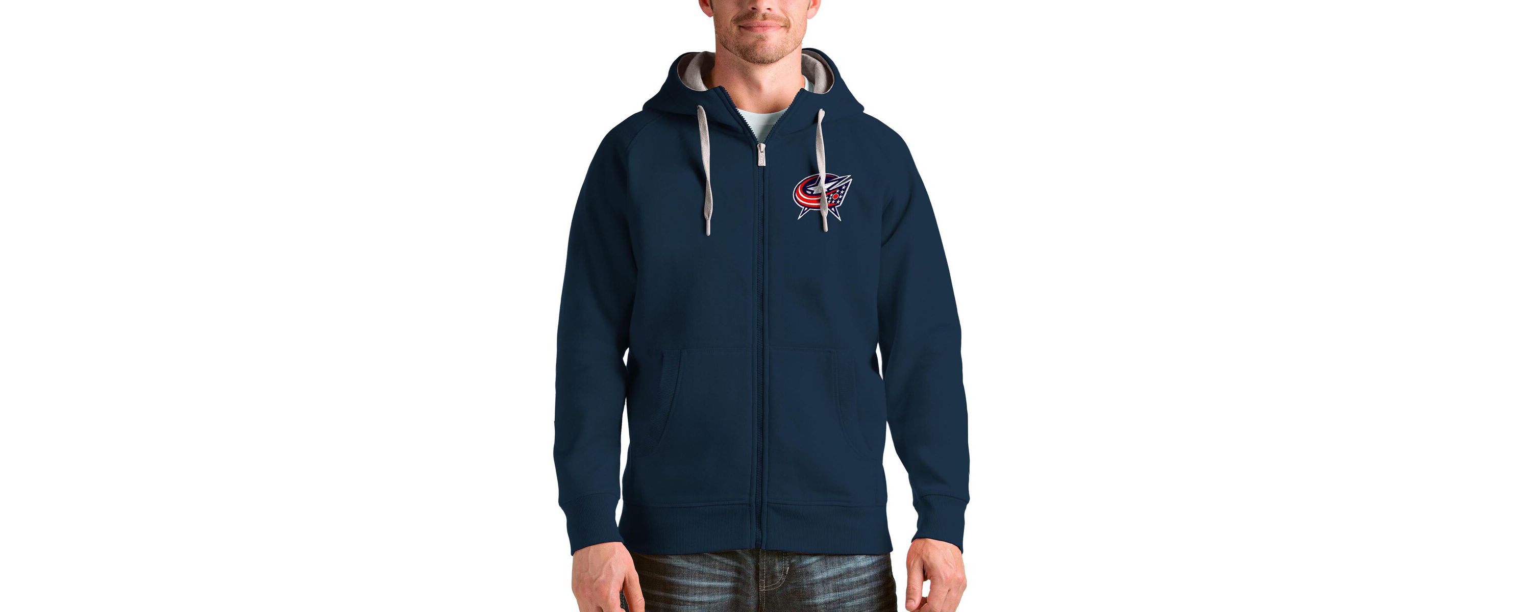 NHL Columbus Jackets Logo Victory Full-Zip Hoodie