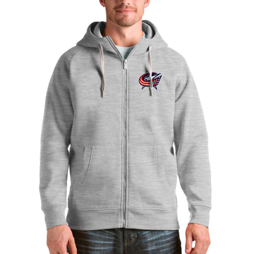 NHL Heathered Columbus Jackets Logo Victory Full-Zip Hoodie