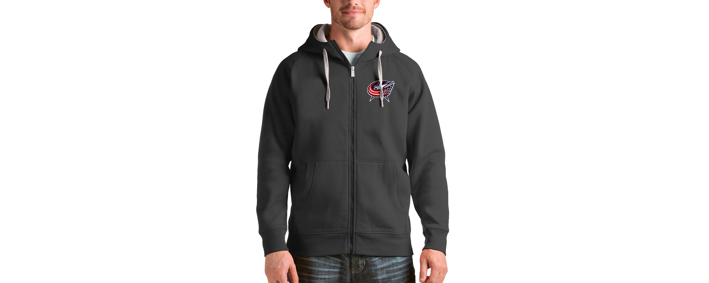 NHL Columbus Jackets Logo Victory Full-Zip Hoodie