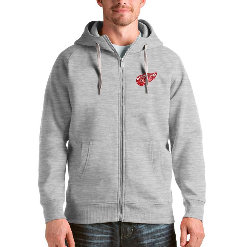 NHL Heathered Detroit Wings Logo Victory Full-Zip Hoodie