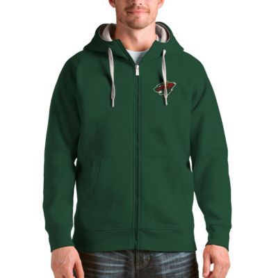 Antigua Men's NHL Minnesota Wild Logo Victory Full-Zip Hoodie, Green, 2XL