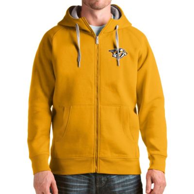 Antigua Men's NHL Nashville Predators Logo Victory Full-Zip Hoodie, Gold, 3XL