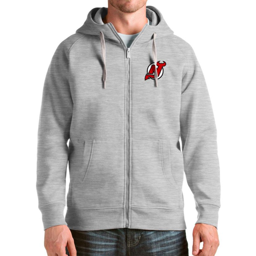 NHL Heathered New Jersey Devils Logo Victory Full-Zip Hoodie