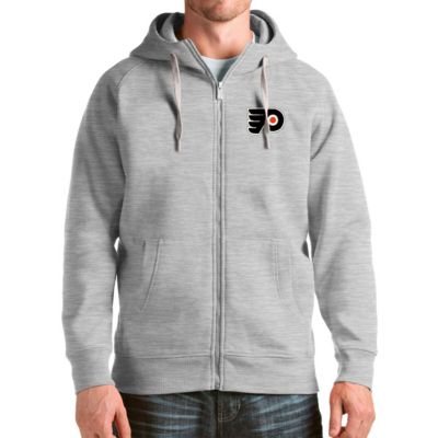 Antigua Men's NHL Heathered Philadelphia Flyers Logo Victory Full-Zip Hoodie