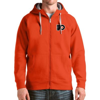 Antigua Men's NHL Philadelphia Flyers Logo Victory Full-Zip Hoodie, Orange, Medium