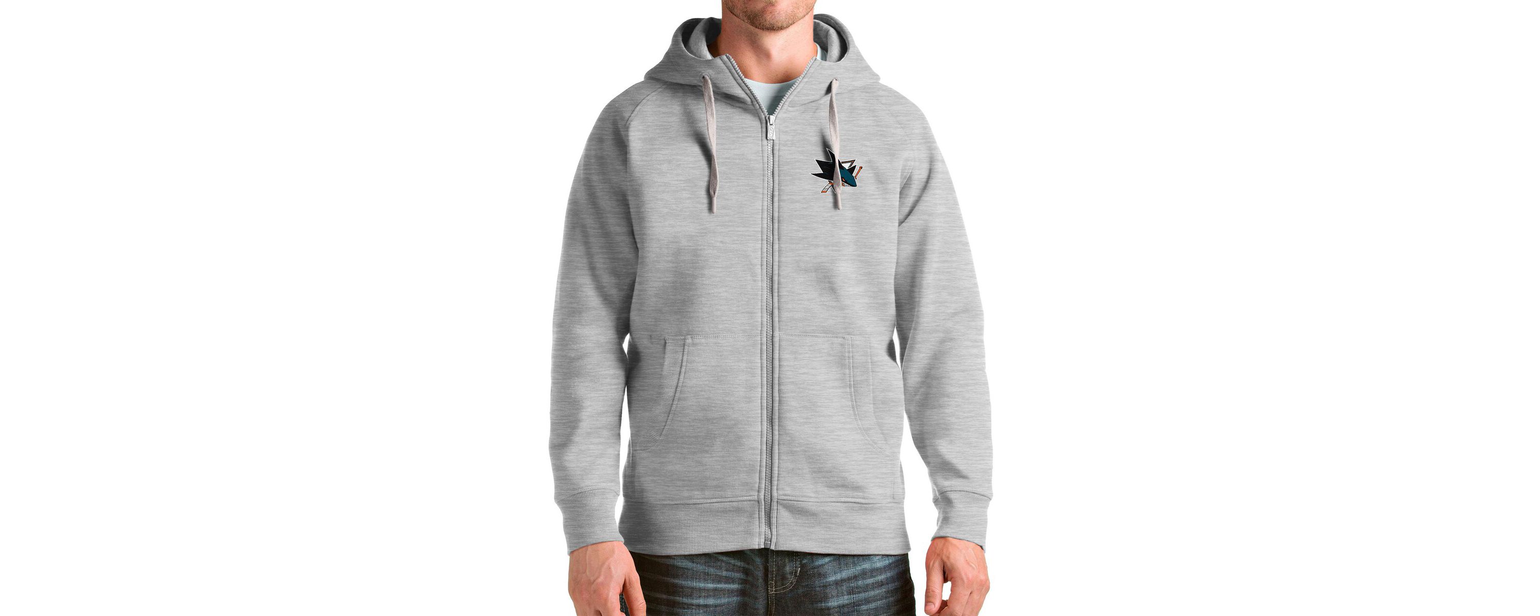 NHL Heathered San Jose Sharks Logo Victory Full-Zip Hoodie