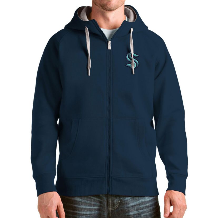 NHL Deep Sea Seattle Kraken Logo Victory Full-Zip Hoodie