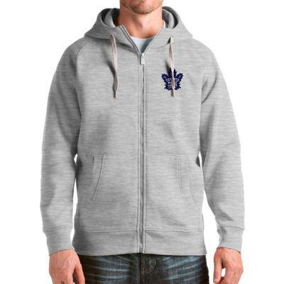 Antigua Men's NHL Heathered Toronto Maple Leafs Logo Victory Full-Zip Hoodie, Gray, Small -  0190060874670