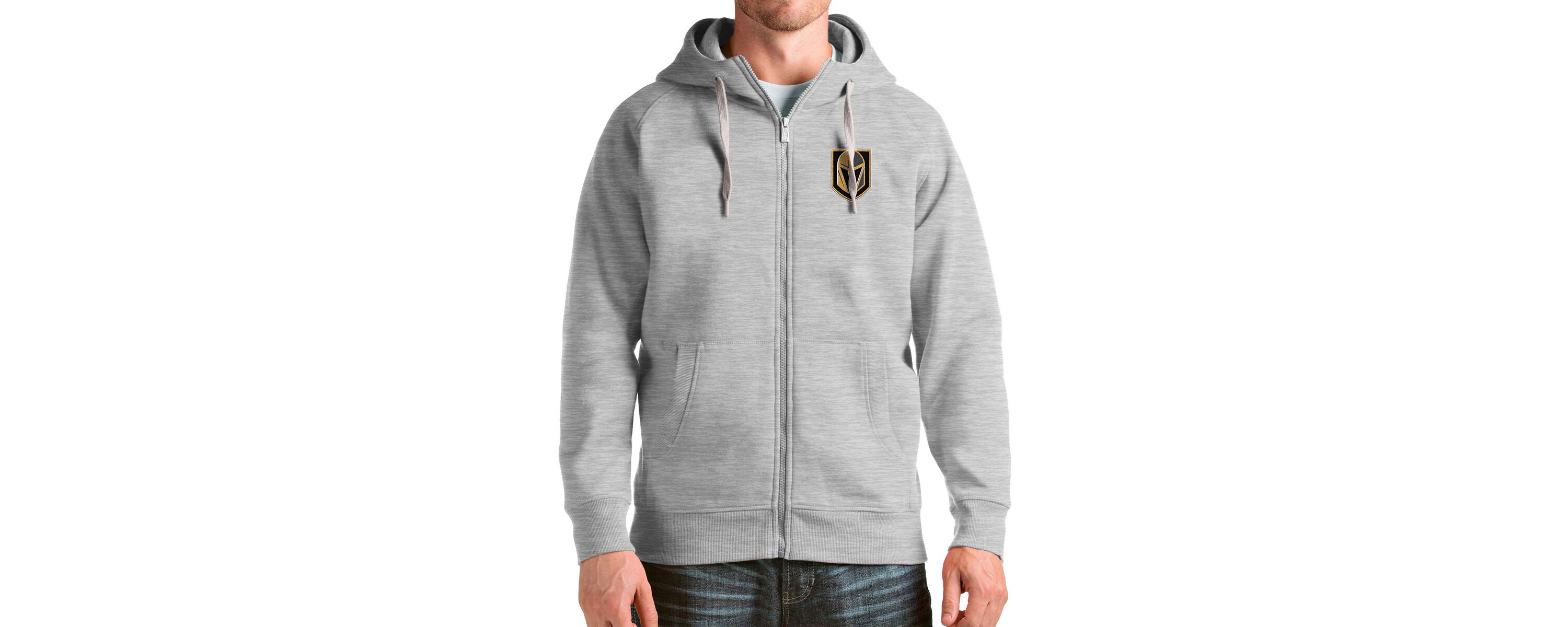 NHL Heathered Vegas Golden Knights Logo Victory Full-Zip Hoodie