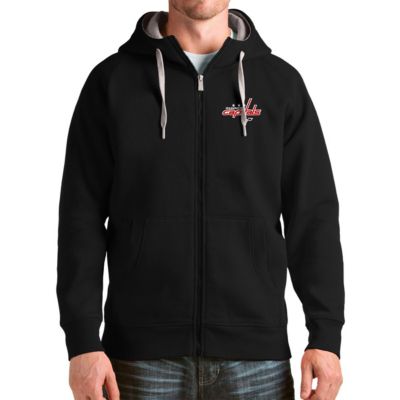 Antigua Men's NHL Washington Capitals Logo Victory Full-Zip Hoodie, Black, Large