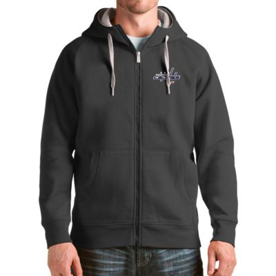 Antigua Men's NHL Washington Capitals Logo Victory Full-Zip Hoodie, Grey, 2XL
