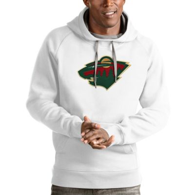 Antigua Men's NHL Minnesota Wild Logo Victory Pullover Hoodie, White, Large