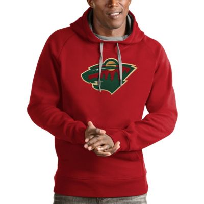 Antigua Men's NHL Minnesota Wild Logo Victory Pullover Hoodie, Red, 5XL