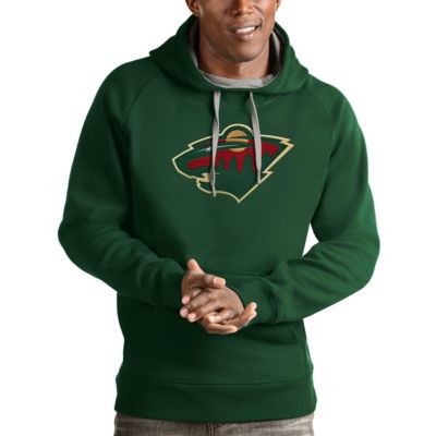Antigua Men's NHL Hunter Minnesota Wild Logo Victory Pullover Hoodie, Green, Medium