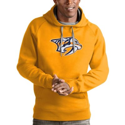 Antigua Men's NHL Nashville Predators Logo Victory Pullover Hoodie, Gold, 2XL