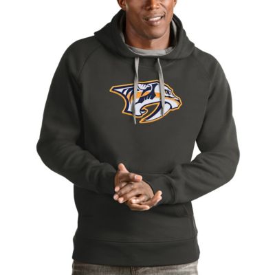 Antigua Men's NHL Nashville Predators Logo Victory Pullover Hoodie, Grey, Large