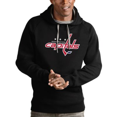 Antigua Men's NHL Washington Capitals Logo Victory Pullover Hoodie, Black, 2XL