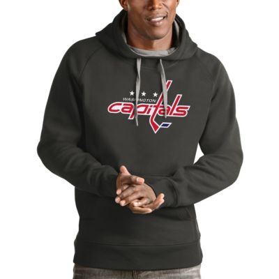 Antigua Men's NHL Washington Capitals Logo Victory Pullover Hoodie, Grey, Large