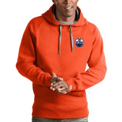 Antigua Men's NHL Edmonton Oilers Victory Pullover Hoodie, Orange, 3XL