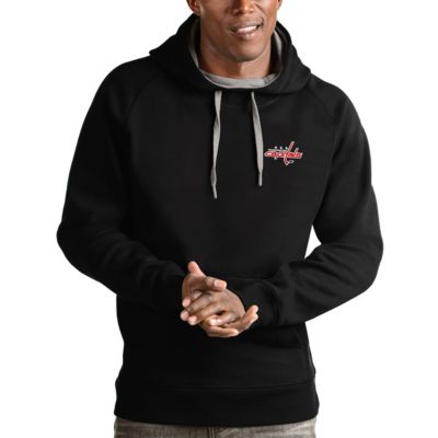 Antigua Men's NHL Washington Capitals Victory Pullover Hoodie, Black, 3XL