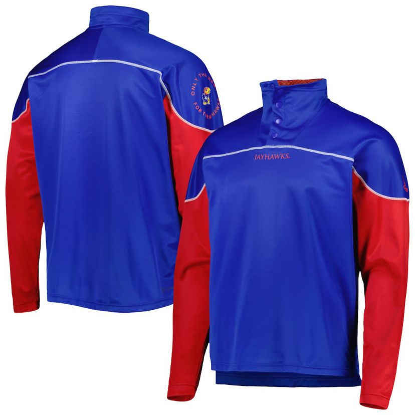 NCAA Kansas Jayhawks AEROREADY Knit Quarter-Snap Jacket