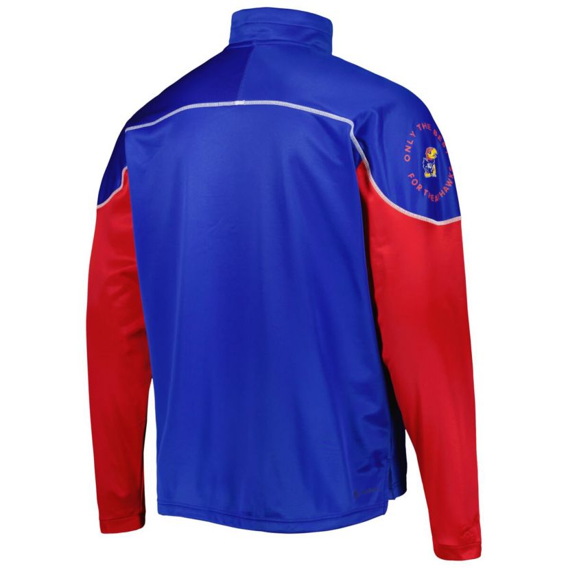 NCAA Kansas Jayhawks AEROREADY Knit Quarter-Snap Jacket