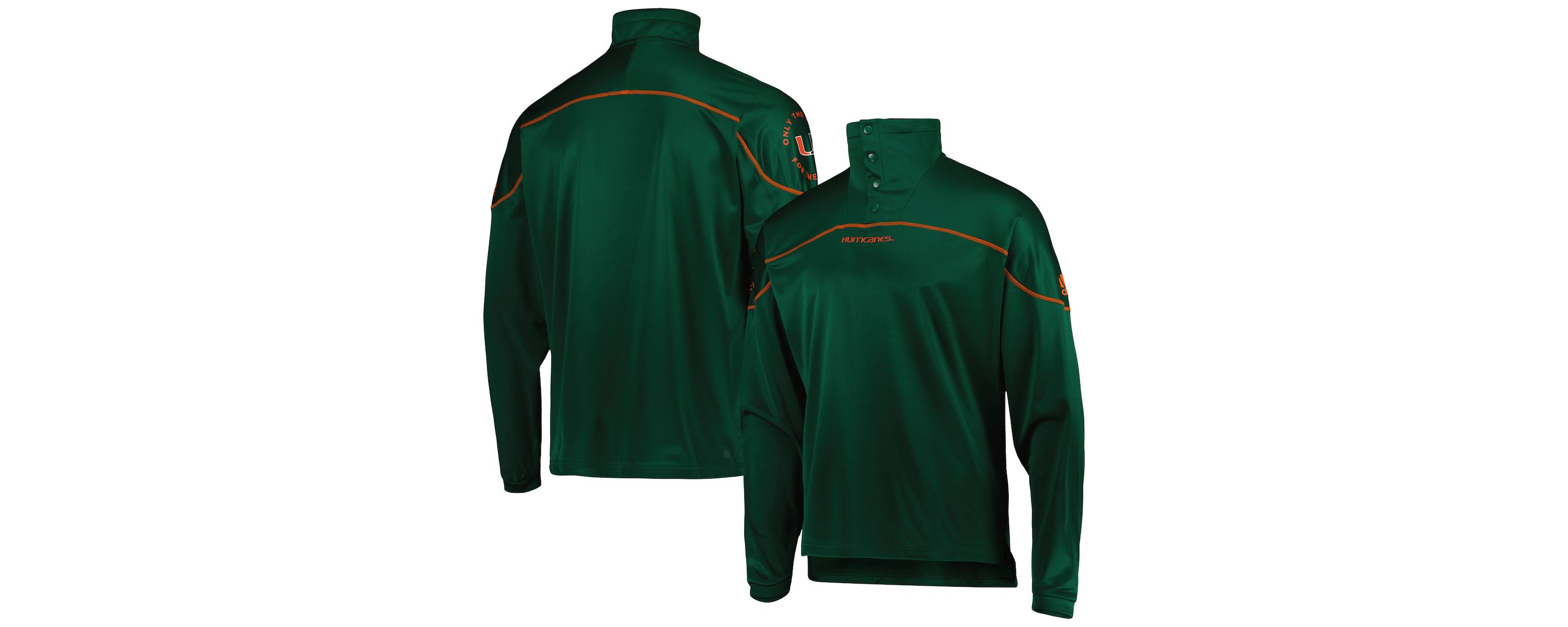 Miami (FL) Hurricanes NCAA Miami Hurricanes AEROREADY Knit Quarter-Snap Jacket