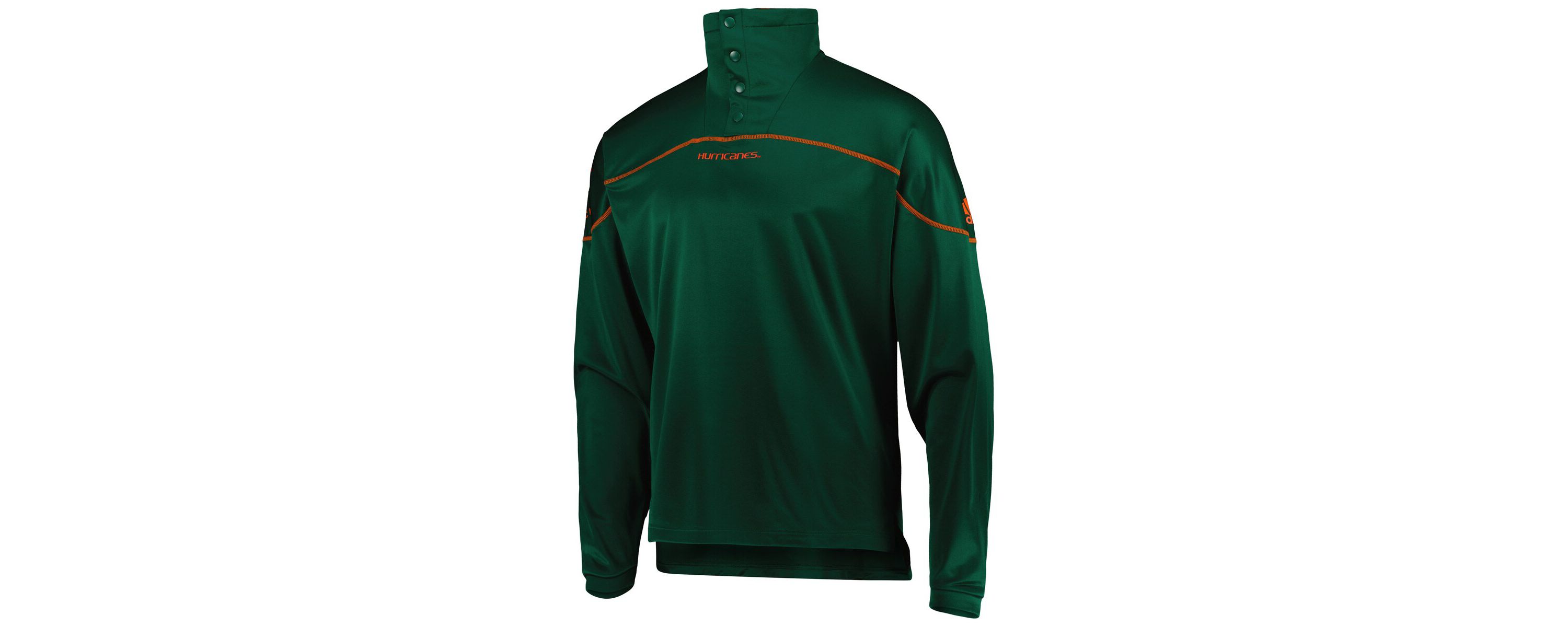 Miami (FL) Hurricanes NCAA Miami Hurricanes AEROREADY Knit Quarter-Snap Jacket