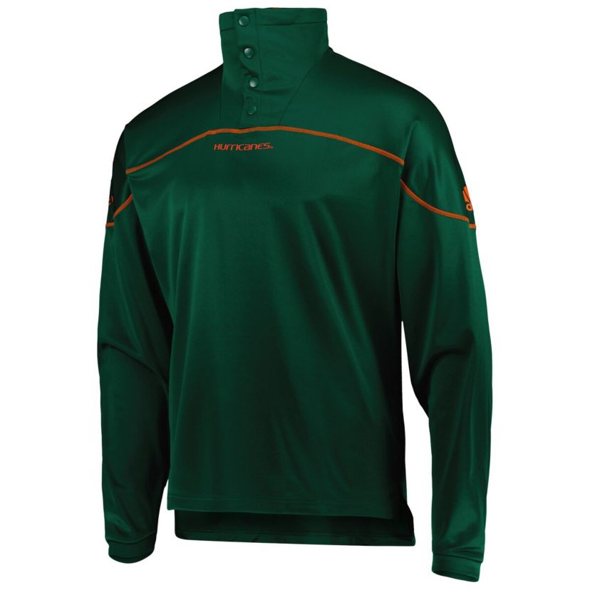 Miami (FL) Hurricanes NCAA Miami Hurricanes AEROREADY Knit Quarter-Snap Jacket