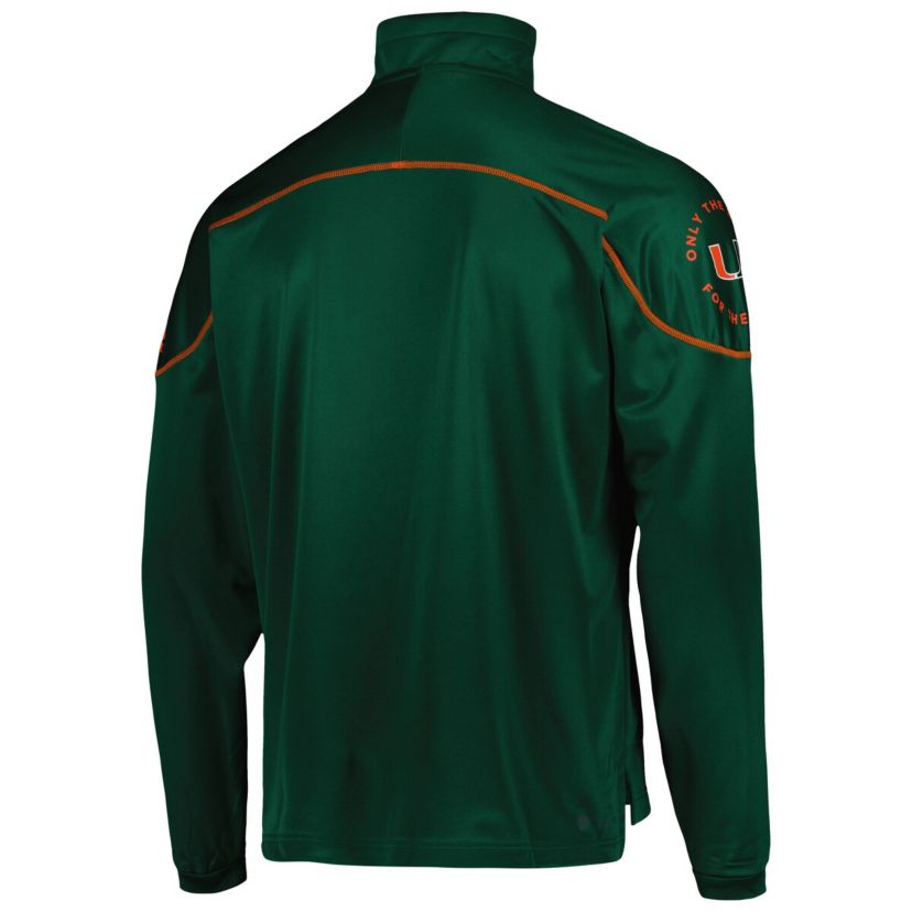 Miami (FL) Hurricanes NCAA Miami Hurricanes AEROREADY Knit Quarter-Snap Jacket