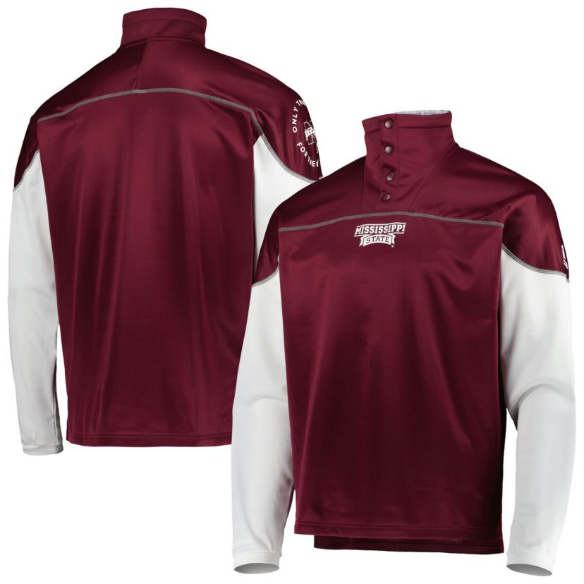NCAA Mississippi State Bulldogs AEROREADY Knit Quarter-Snap Jacket