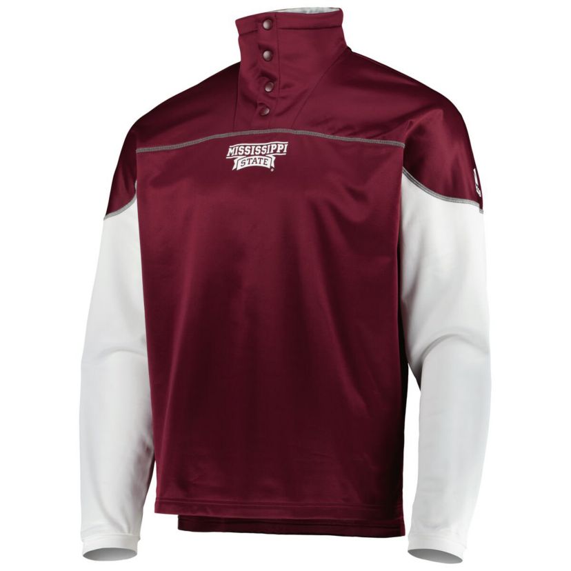 NCAA Mississippi State Bulldogs AEROREADY Knit Quarter-Snap Jacket