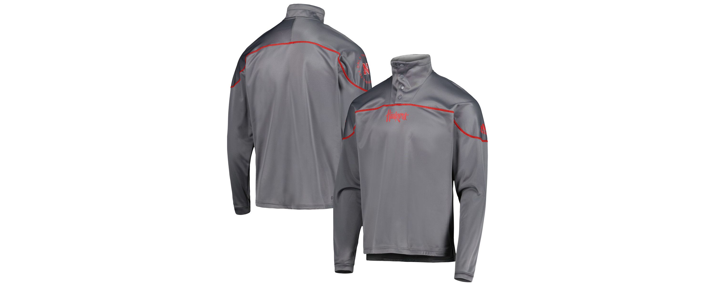 NCAA Nebraska Huskers AEROREADY Knit Quarter-Snap Jacket