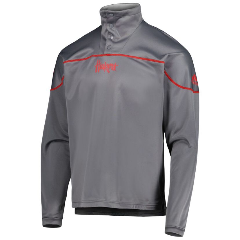 NCAA Nebraska Huskers AEROREADY Knit Quarter-Snap Jacket